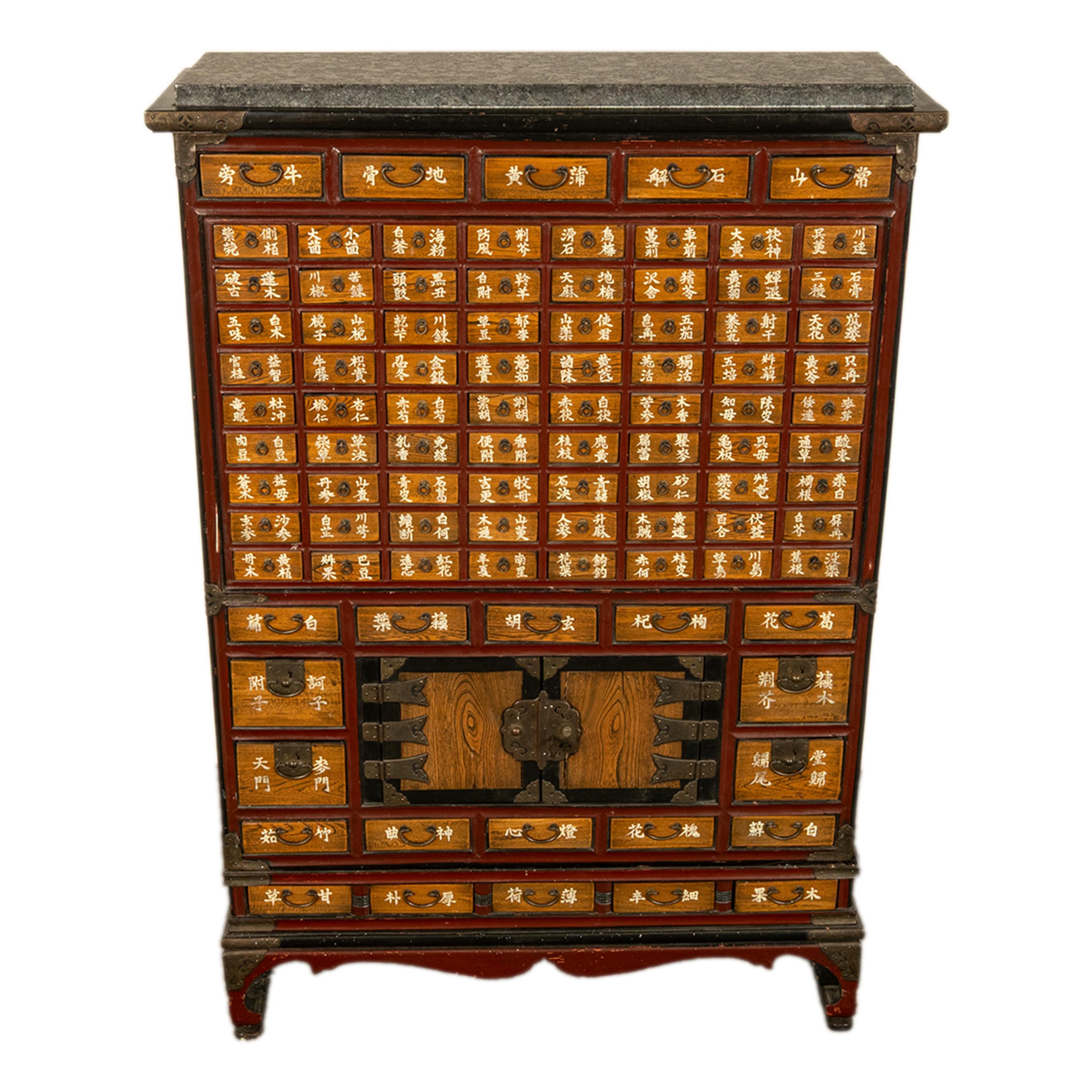 Antique Korean Elm Medicine Apothecary Cabinet Chest 88 Drawers Yakjang 1920 For Sale 7