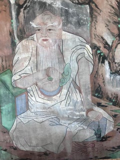 Antico dipinto popolare coreano di spirito di montagna della dinastia Joseon