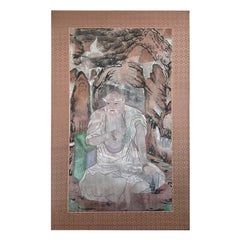 Antique Korean Folk Painting of Mountain Spirit Joseon Dynasty