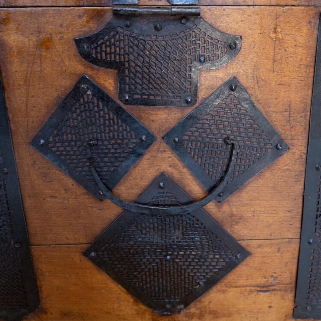 Brass Antique Korean Garment Chest For Sale