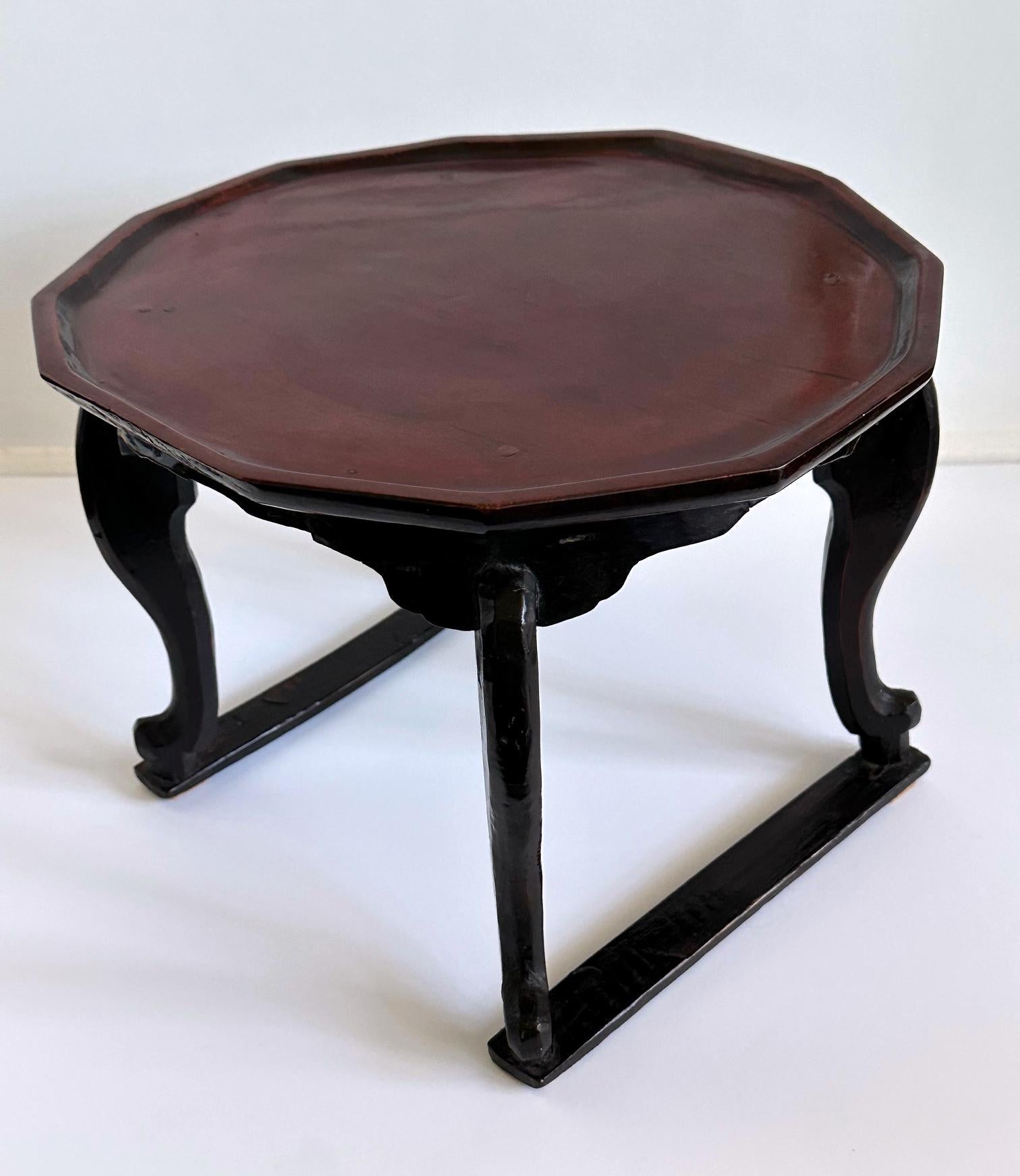 Lacquered Antique Korean Lacquer Wood Soban Table Joseon Period For Sale