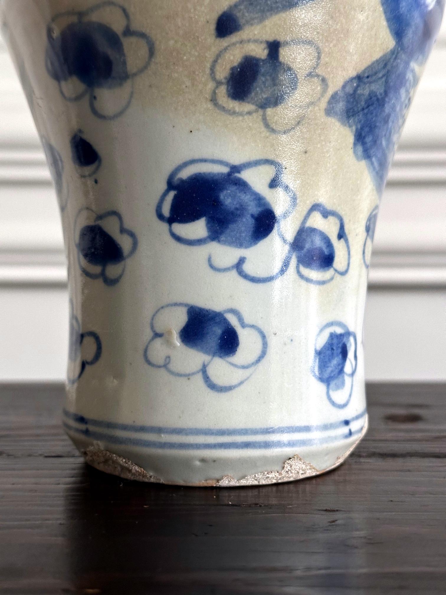 Antique Korean Porcelain Jar with Pheonix Design Joseon Dynasty For Sale 4
