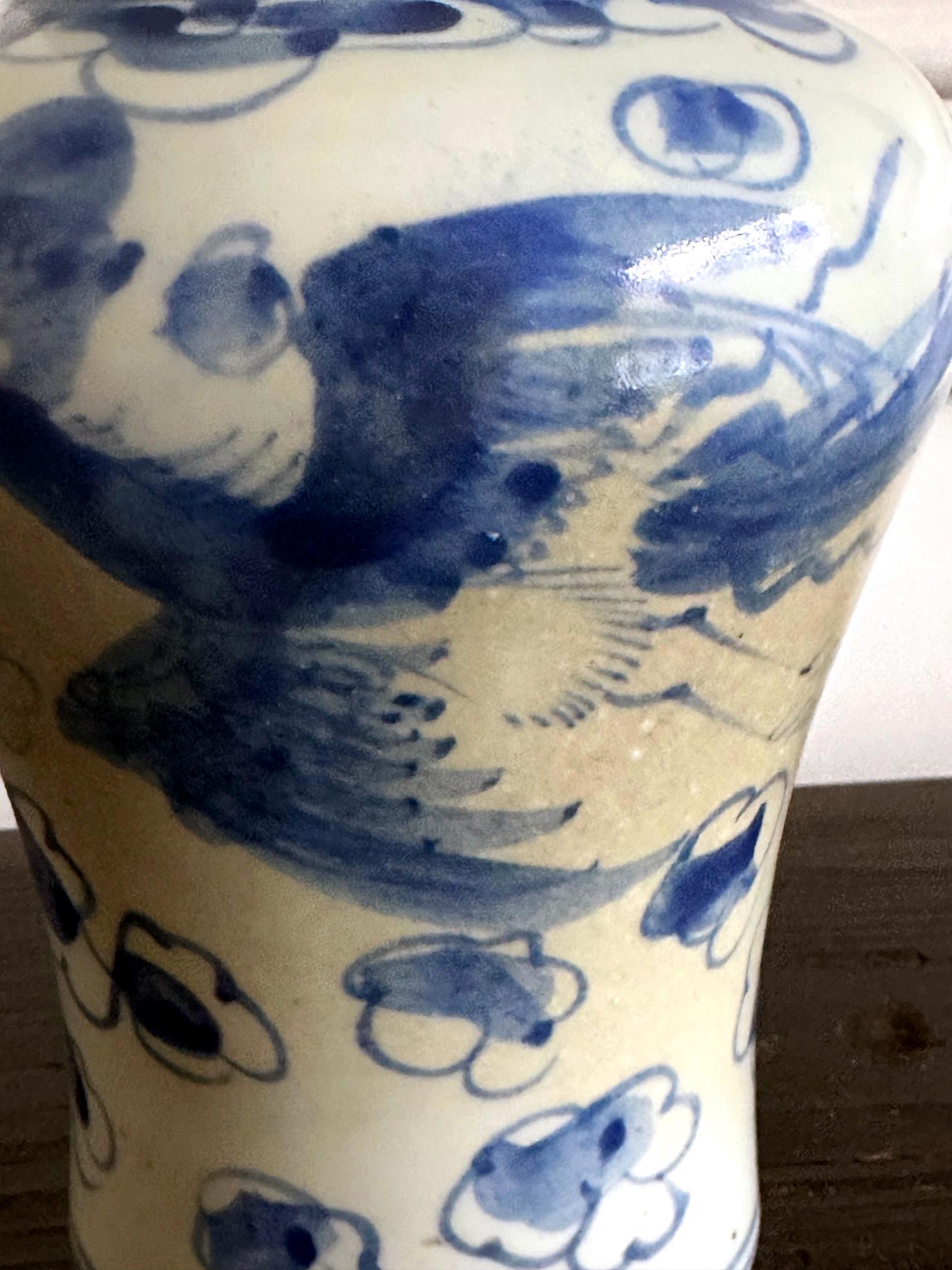 Antique Korean Porcelain Jar with Pheonix Design Joseon Dynasty For Sale 5