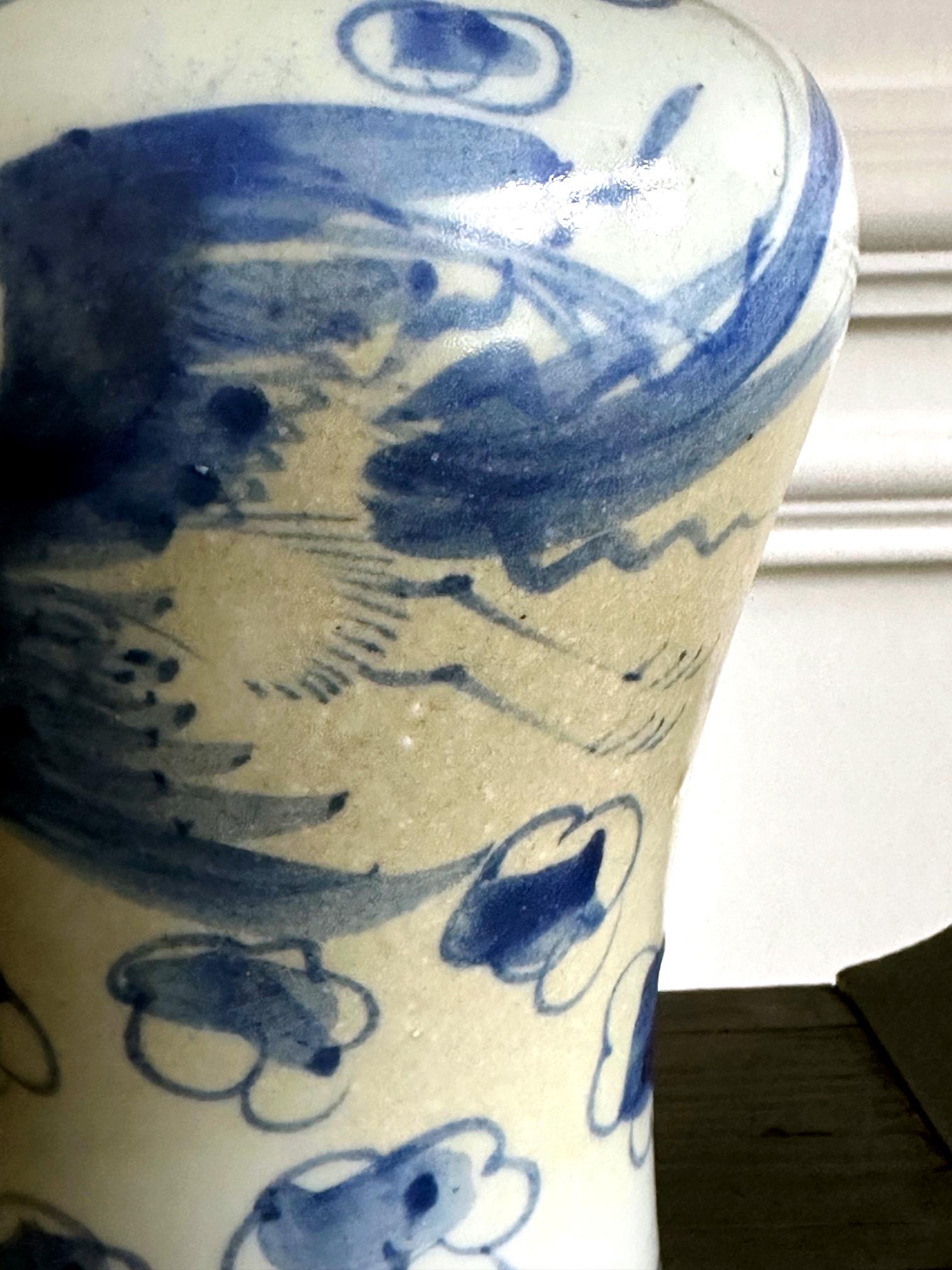 Antique Korean Porcelain Jar with Pheonix Design Joseon Dynasty For Sale 6