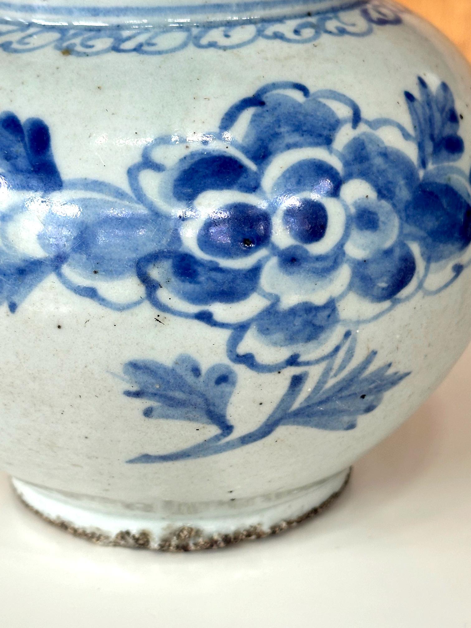 Antique Korean Porcelain Peony Jar Joseon Dynasty For Sale 7