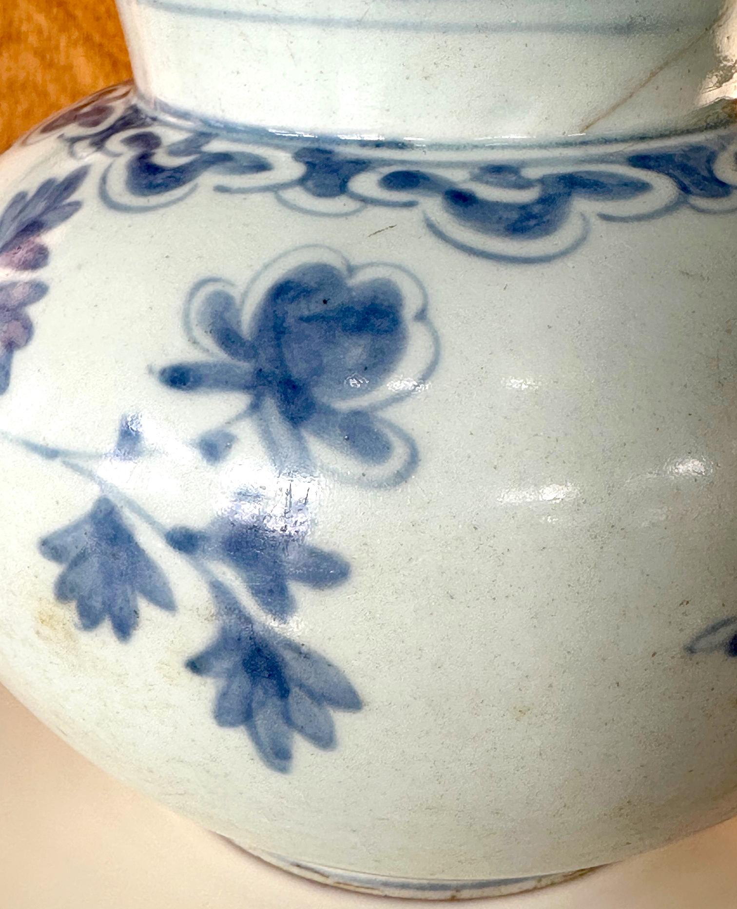 Antique Korean Porcelain Peony Jar Joseon Dynasty For Sale 11