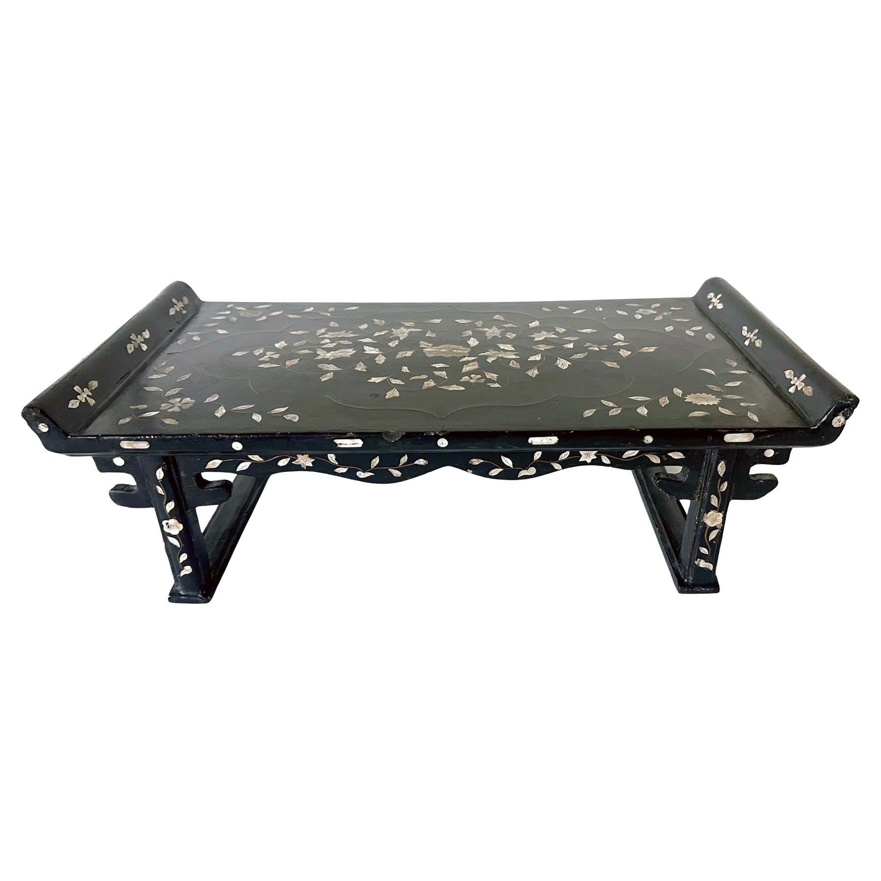 Antique Korean Sutra Desk Lacquer with Mother of Pearl Inlays Joseon Dynasty