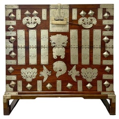 Antique Korean Wedding Bandaji Chest Pyongyang Joseon Dynasty