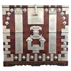 Antique Korean Wedding Bandaji Chest Pyongyang Joseon Dynasty