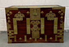 Antique Korean Wood and Brass Bandaji Chest