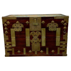 Antique Korean Wood and Brass Bandaji Chest