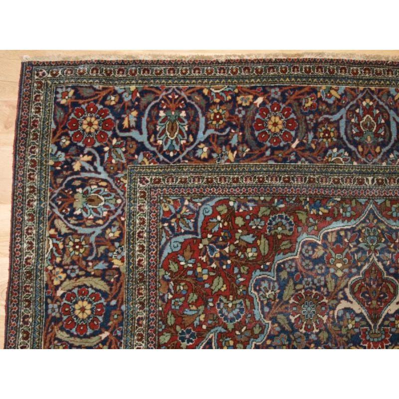 Asian Antique Kork Kashan Rug with Fine Weave and Soft Wool For Sale