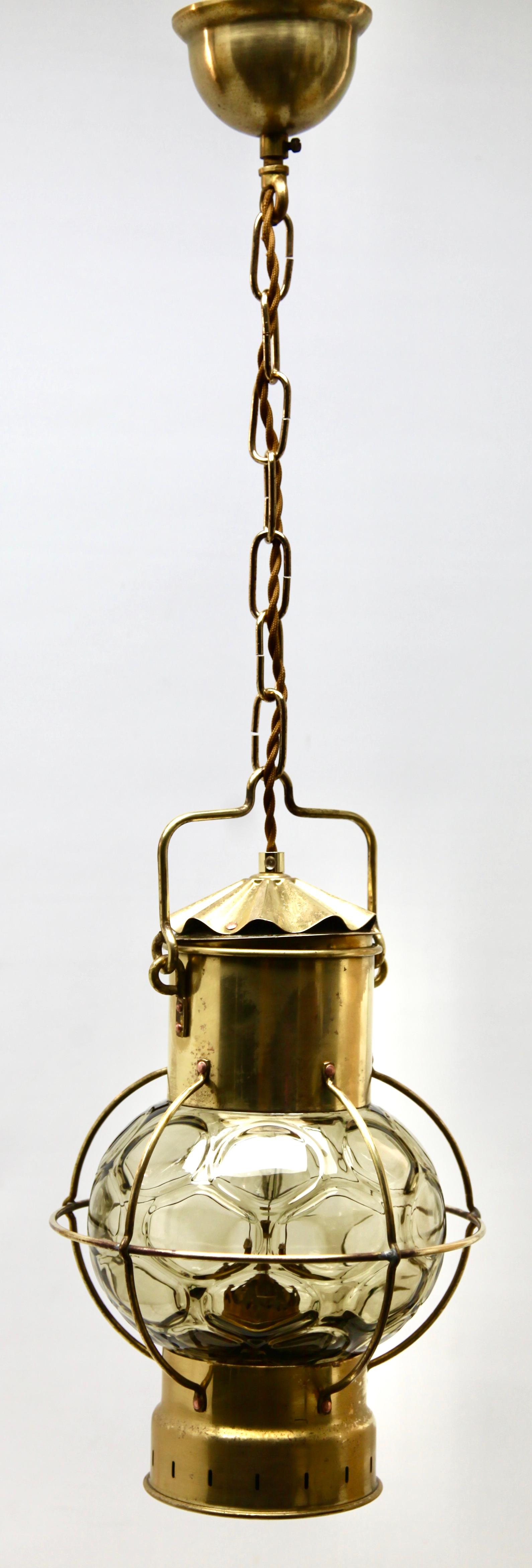 Lampe de bateau à huile Kosmos Brenner transformée en électrique, années 1900 2