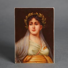 Antique KPM Berlin Classical Porcelain Portrait Plaque of a Woman C1890