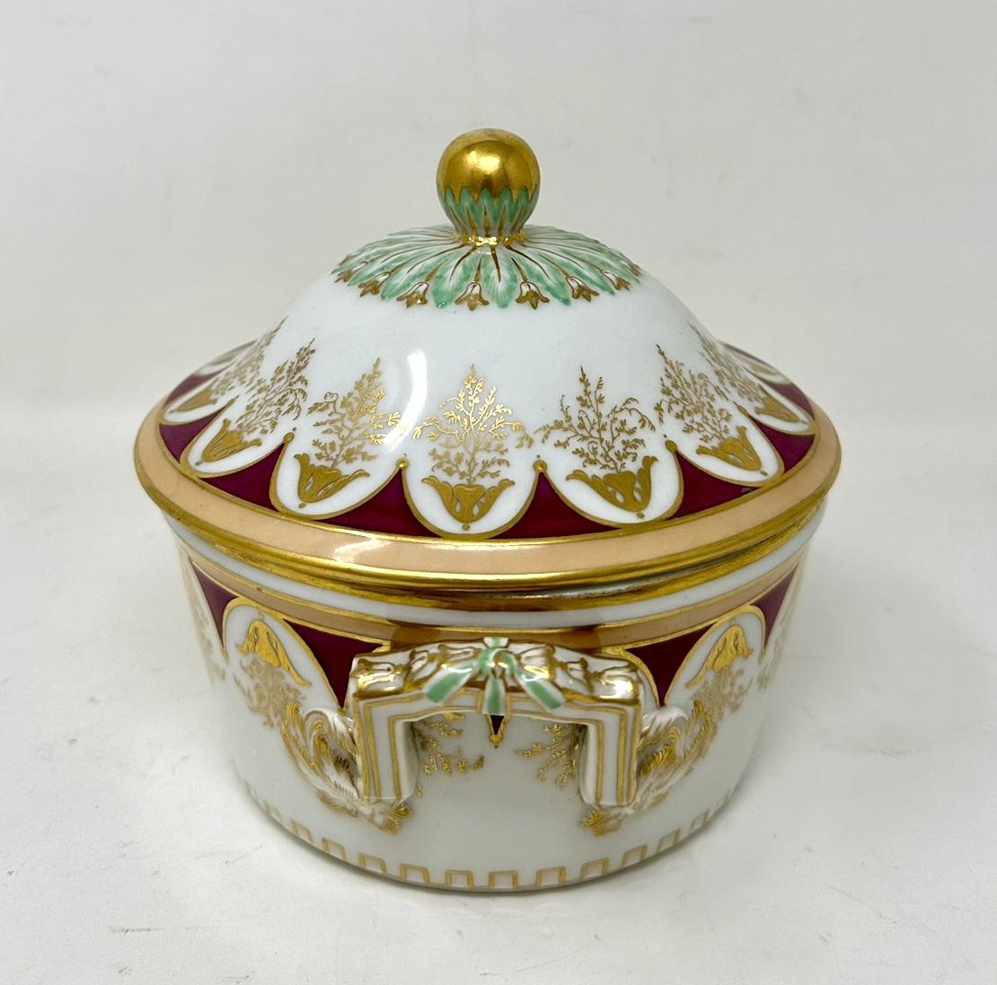 Edwardian Antique KPM Berlin German Victorian Hand Decorated Gilt Tureen Centerpiece Dish  For Sale