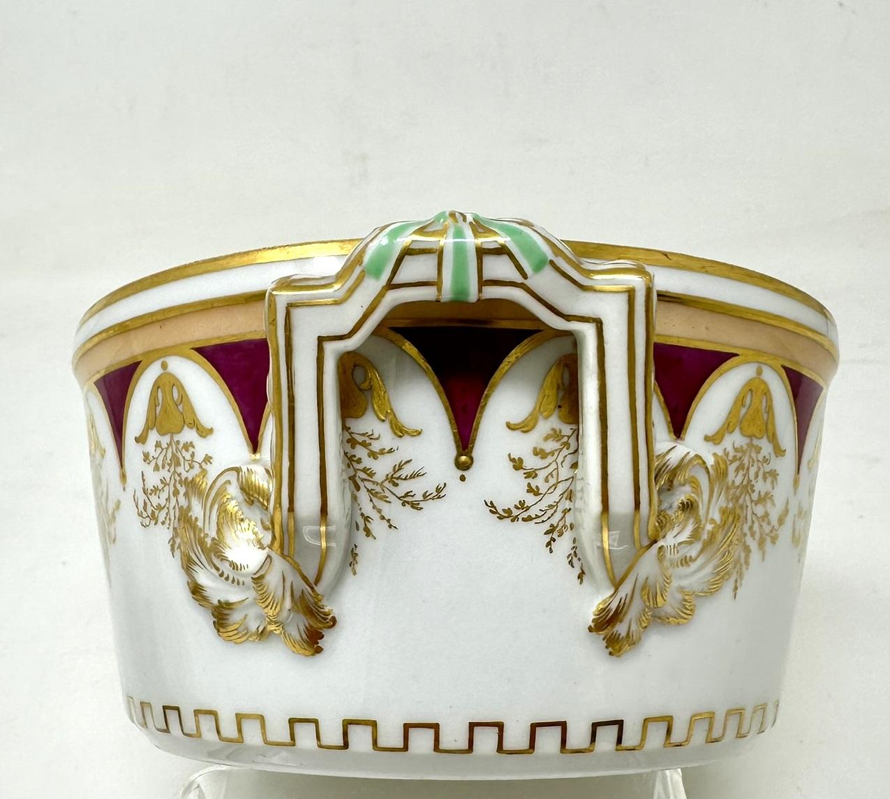 Ceramic Antique KPM Berlin German Victorian Hand Decorated Gilt Tureen Centerpiece Dish  For Sale