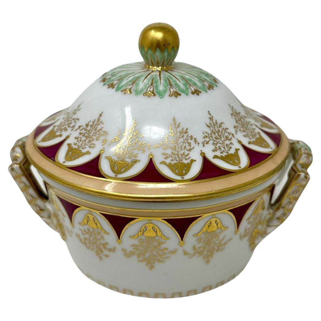 Antique KPM Berlin German Victorian Hand Decorated Gilt Tureen Centerpiece Dish 