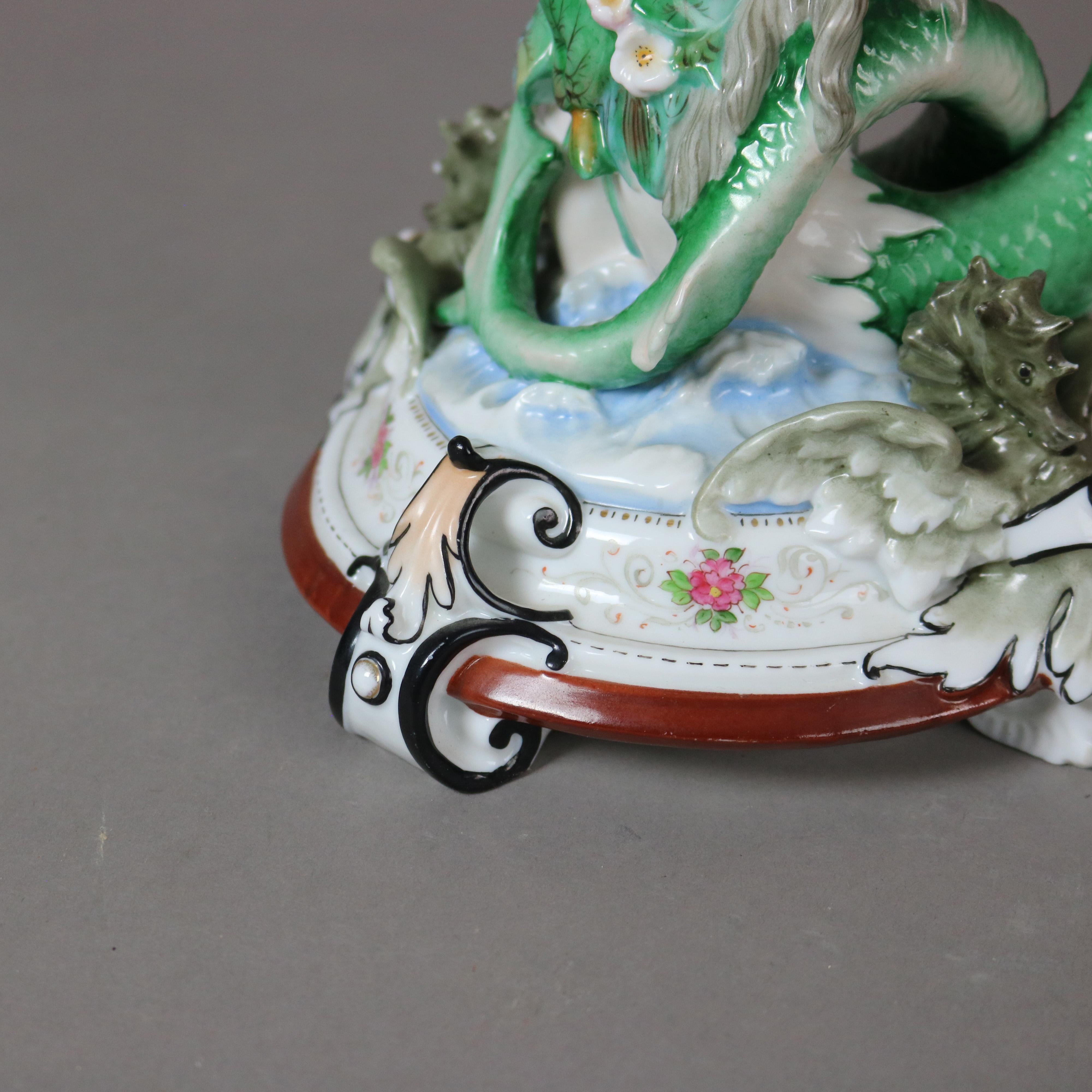 Antique KPM Neoclassical Figural Mermaid & Cherub Porcelain Centerpiece C1890 1