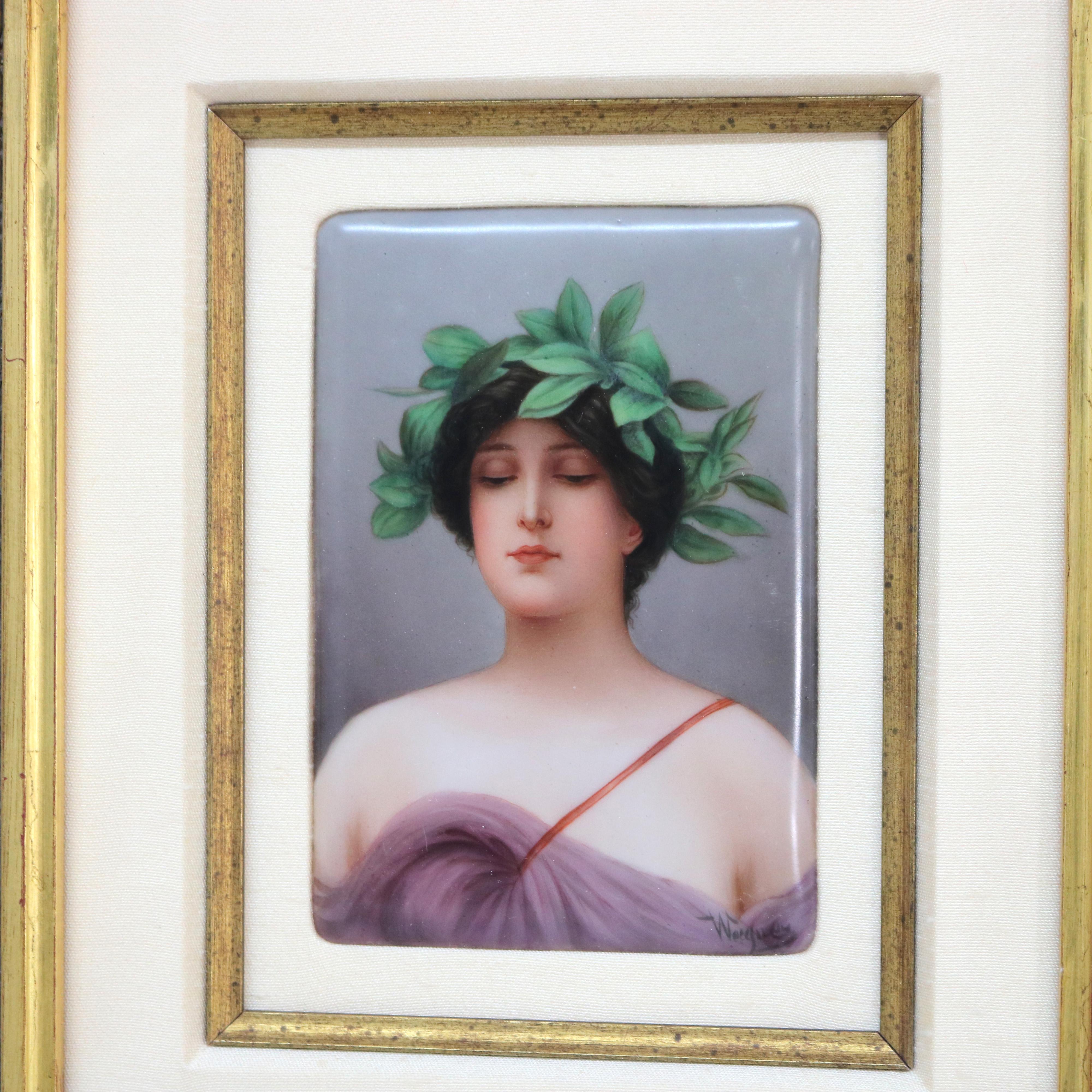 Antique KPM Painting on Porcelain Portrait of a Maiden C1890

Measures - 12.5