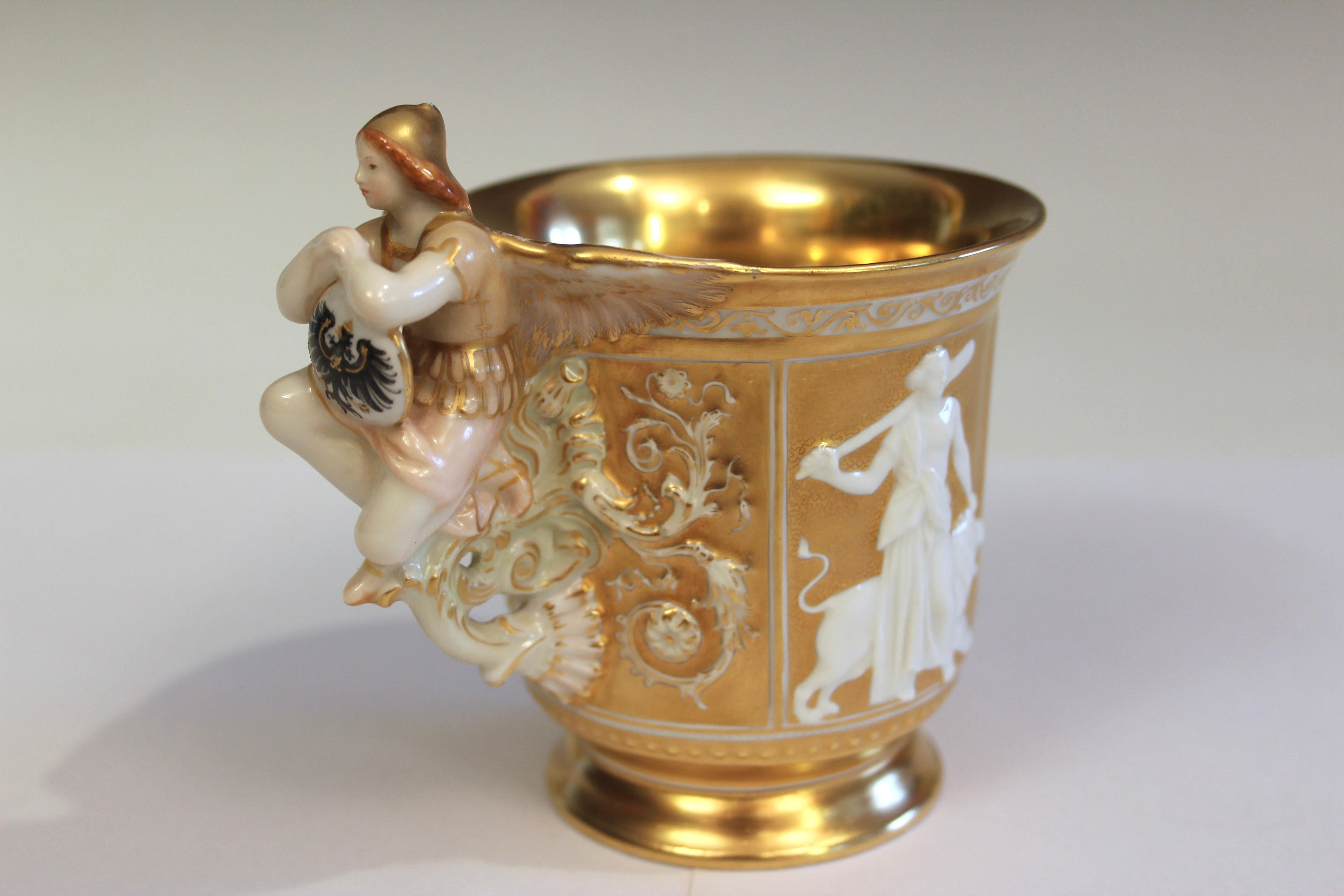 Victorian Antique KPM Porcelain German Commemorative Cup Wilhelm ll