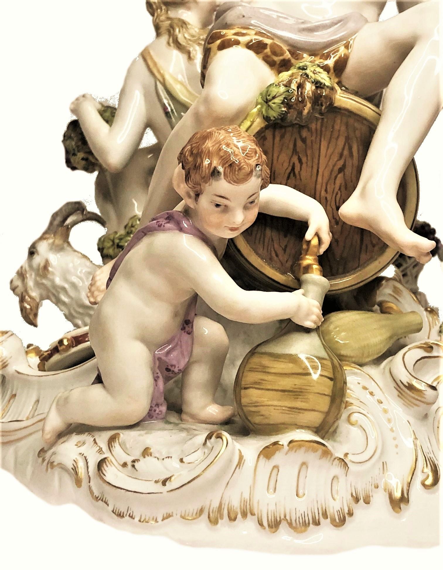 Art Deco Antique KPM Porcelain Group of Bacchus and Aphrodite’ Feast, XIX Century For Sale