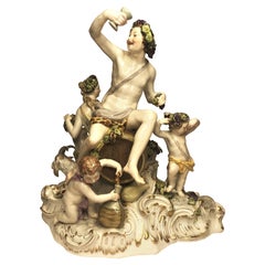 Antique KPM Porcelain Group of Bacchus and Aphrodite’ Feast, XIX Century