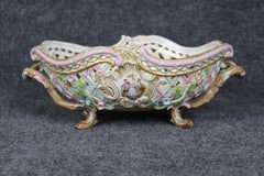 Antique KPM Porcelain Pink and Floral Decorated Centerpiece