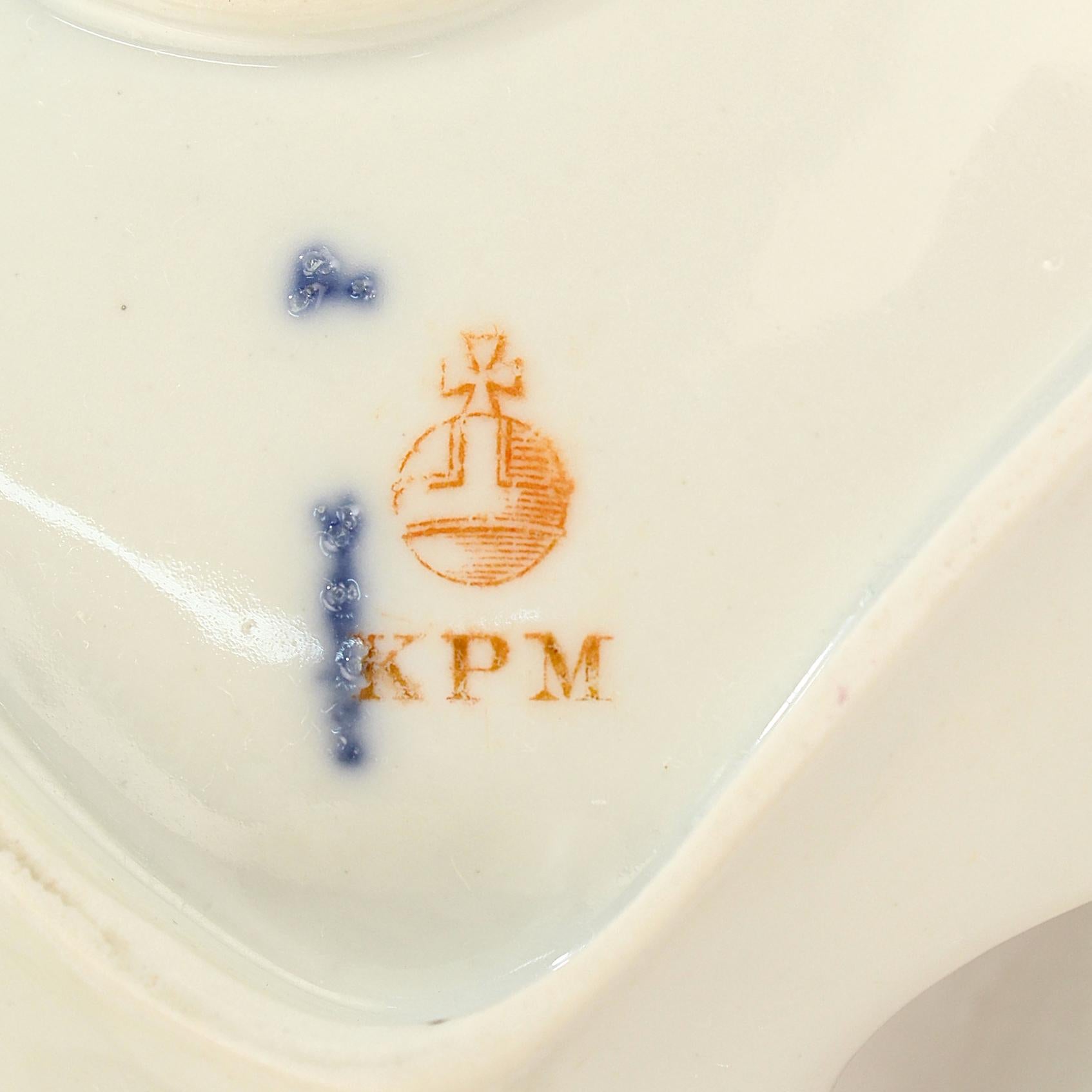Antique KPM Royal Berlin Porcelain Chamberstick with a Maiden's Head Handle For Sale 6