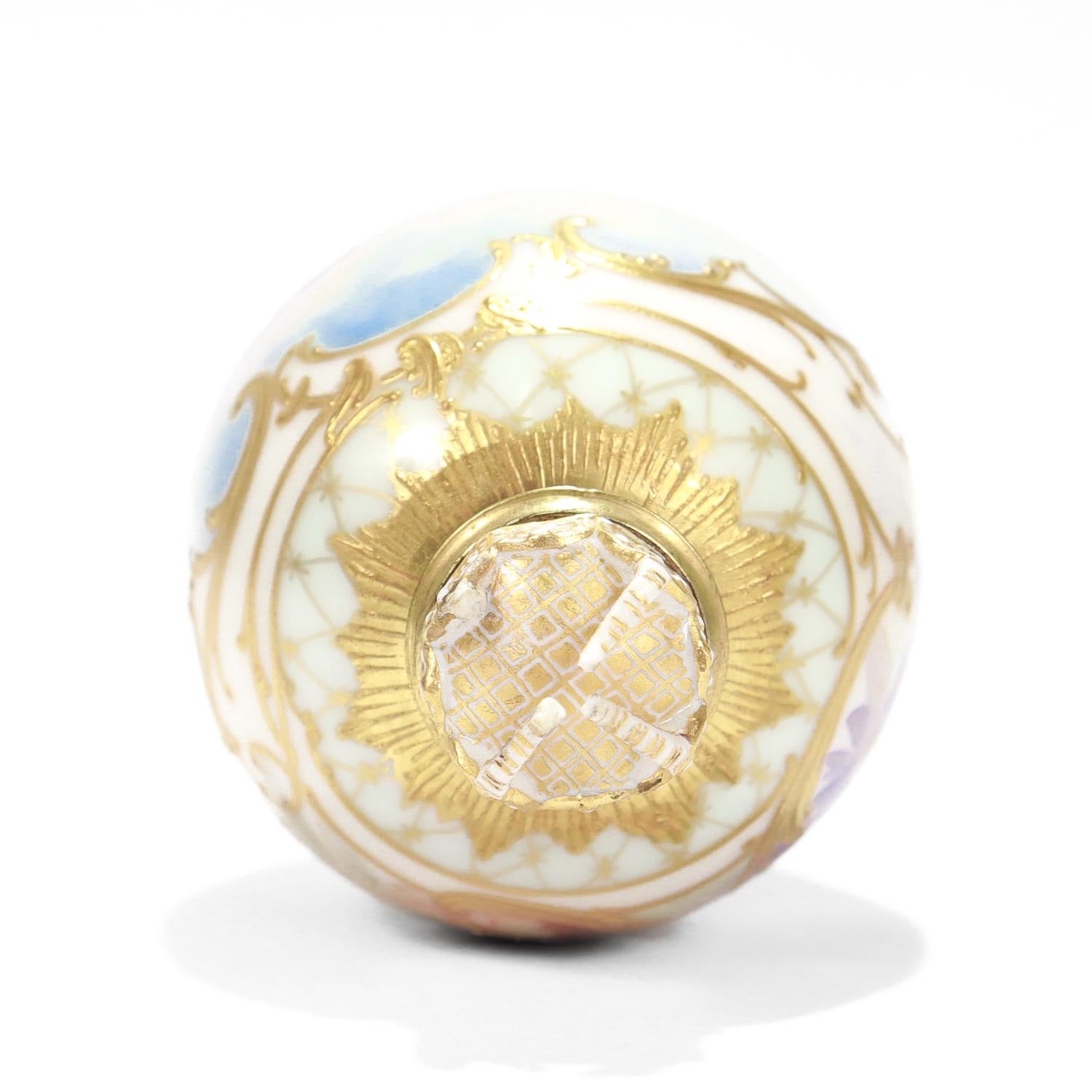Antique KPM Royal Berlin Topographical/Weichmalerei Easter Egg Flacon or Bottle For Sale 2