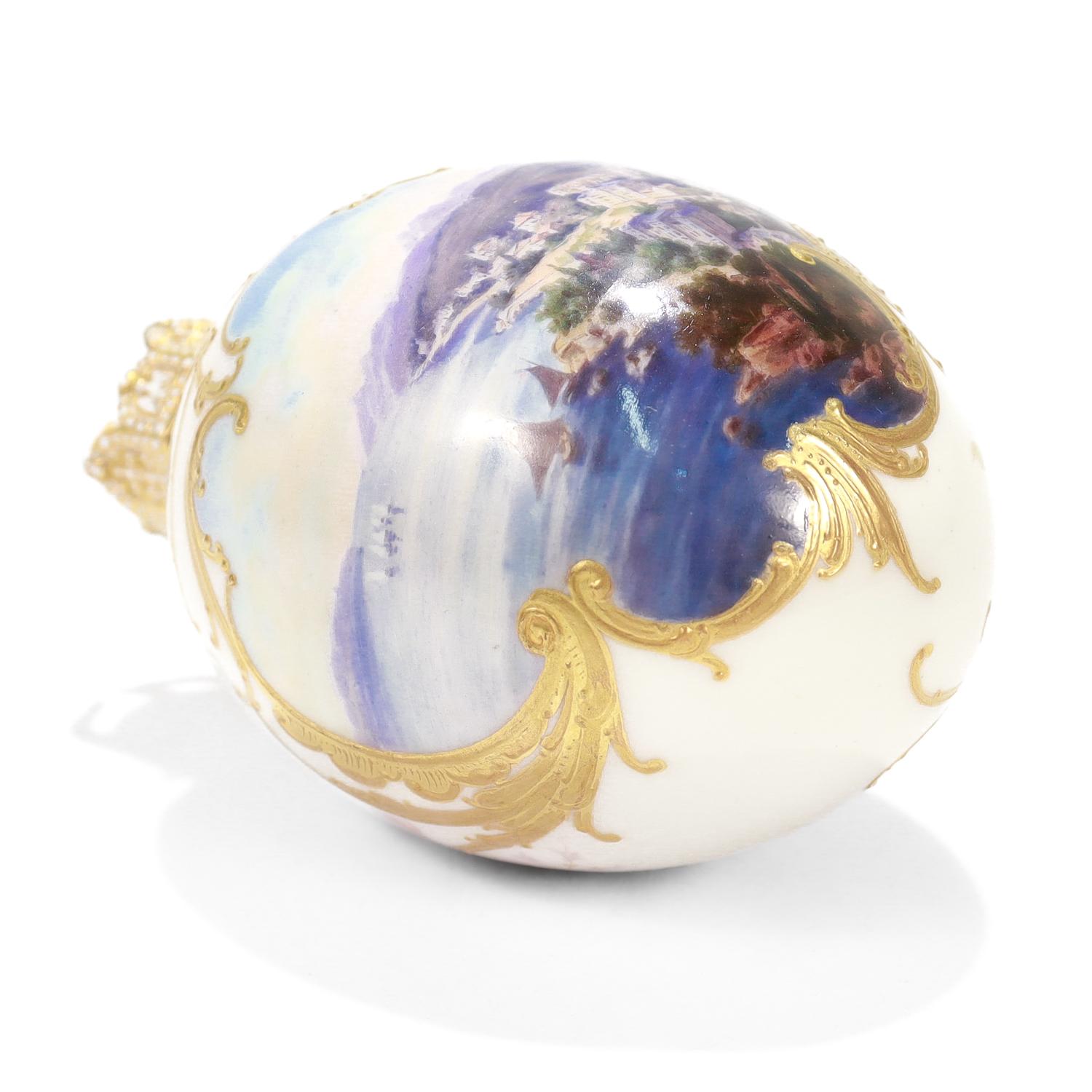 Antique KPM Royal Berlin Topographical/Weichmalerei Easter Egg Flacon or Bottle For Sale 5