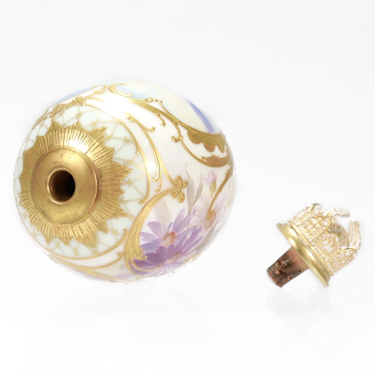 Antique KPM Royal Berlin Topographical/Weichmalerei Easter Egg Flacon or Bottle For Sale 9