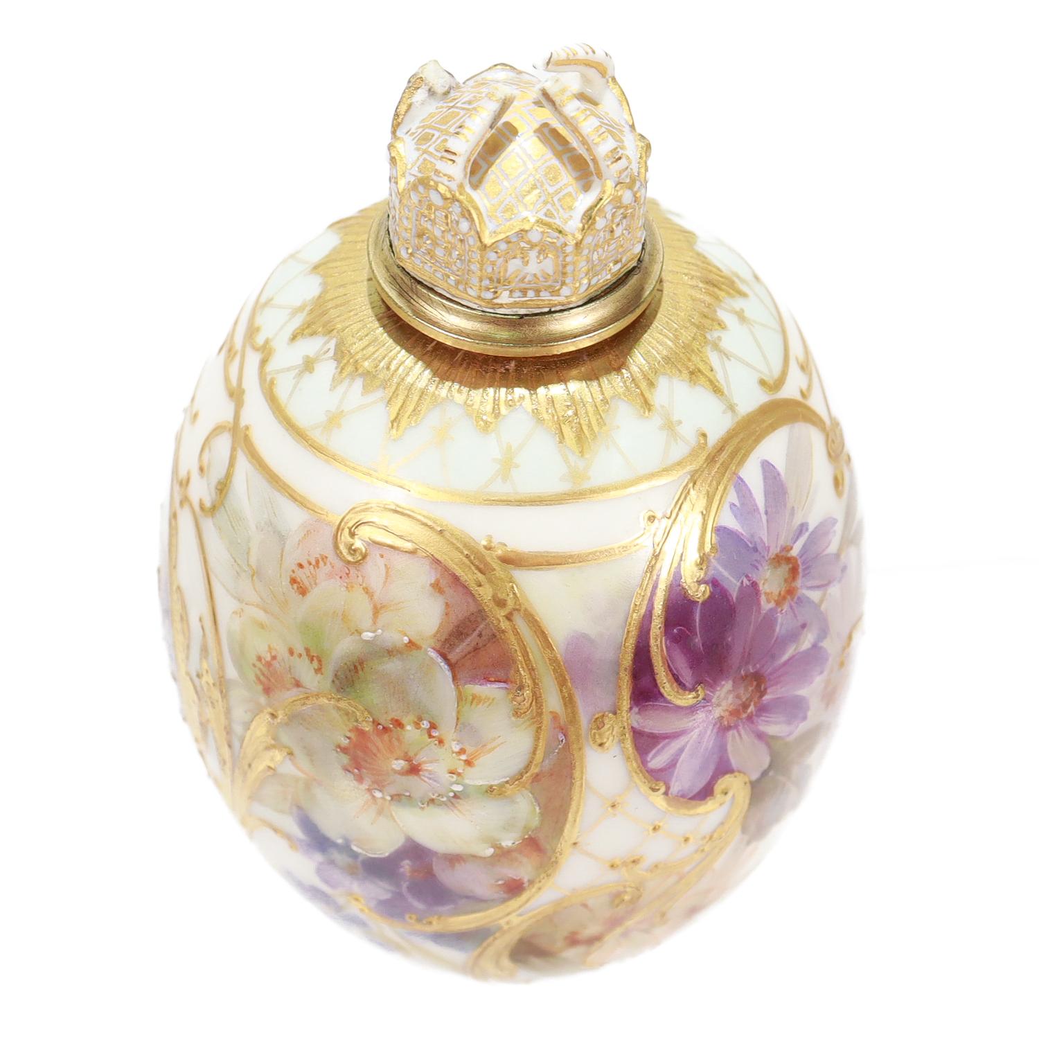 19th Century Antique KPM Royal Berlin Topographical/Weichmalerei Easter Egg Flacon or Bottle For Sale