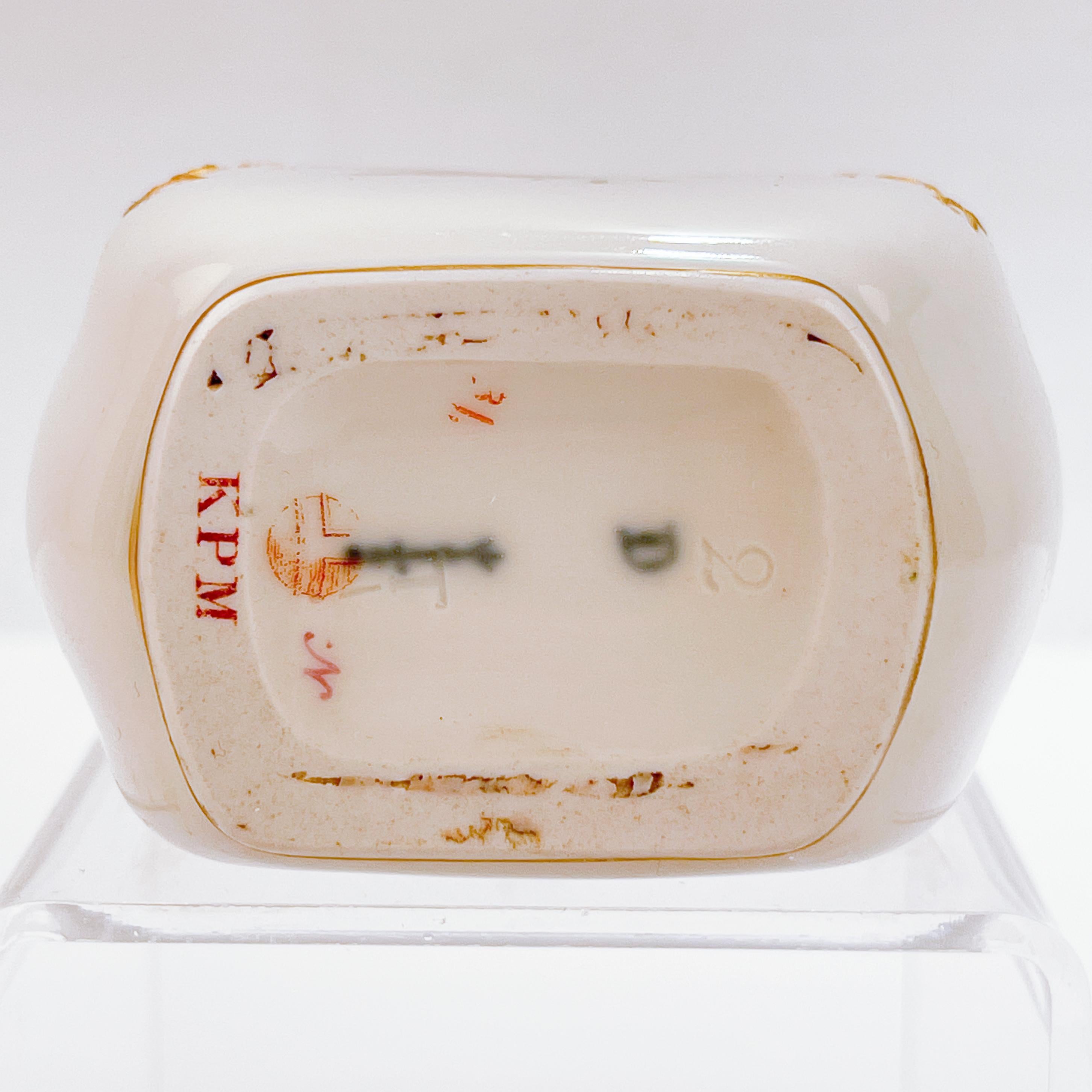 Antique KPM Royal Berlin Neuzierat Porcelain Tea Caddy or Dresser Bottle 7