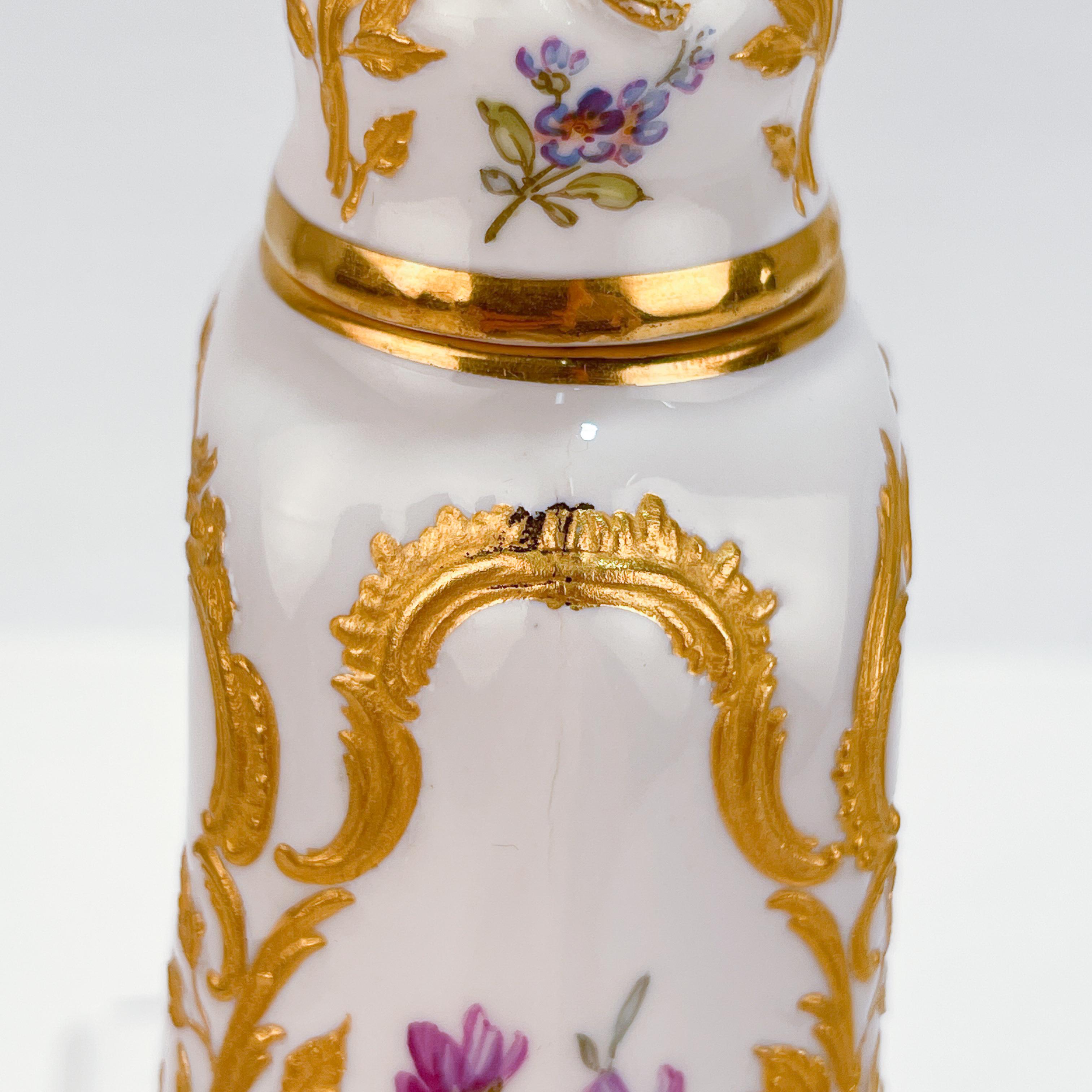 20th Century Antique KPM Royal Berlin Neuzierat Porcelain Tea Caddy or Dresser Bottle