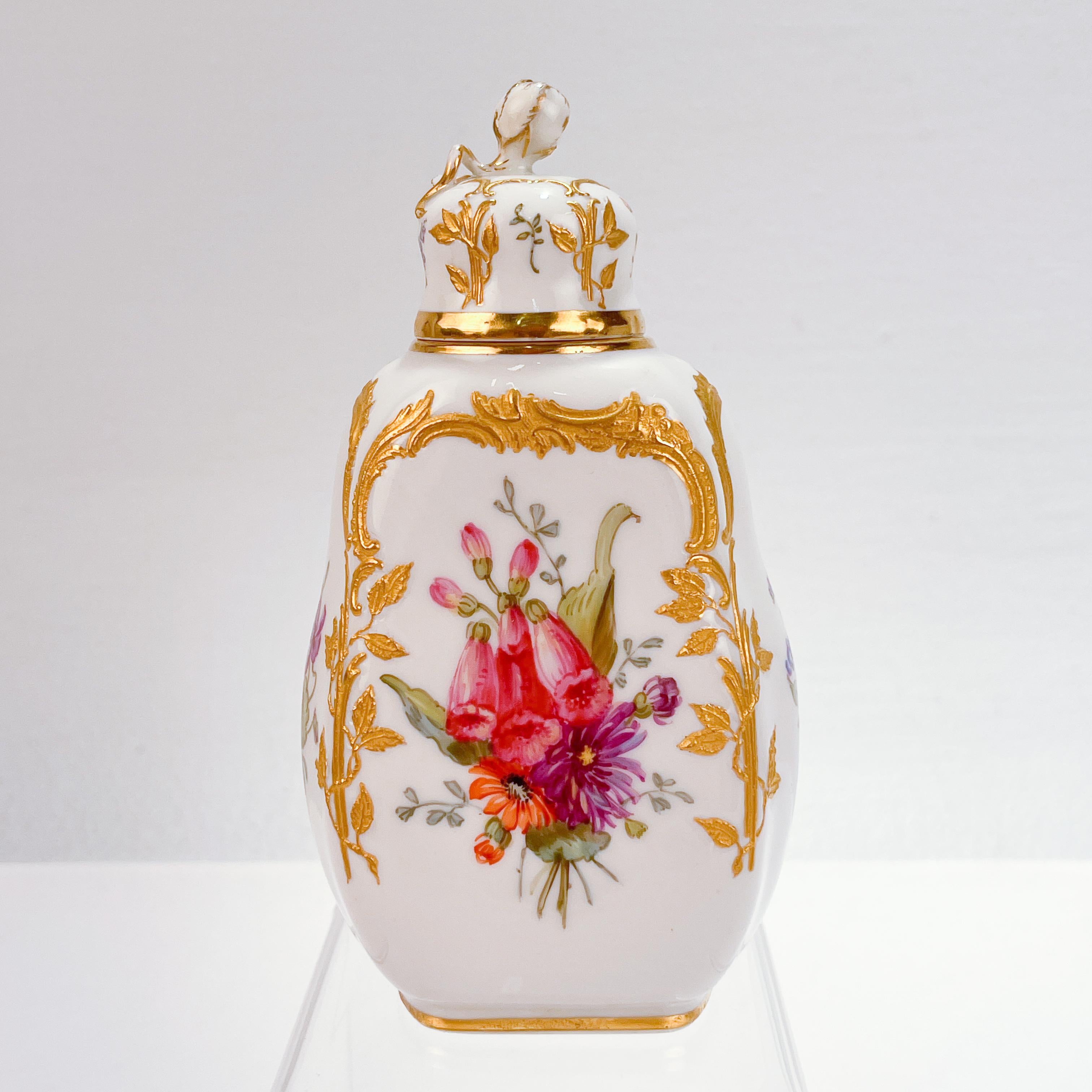 Antique KPM Royal Berlin Neuzierat Porcelain Tea Caddy or Dresser Bottle 1