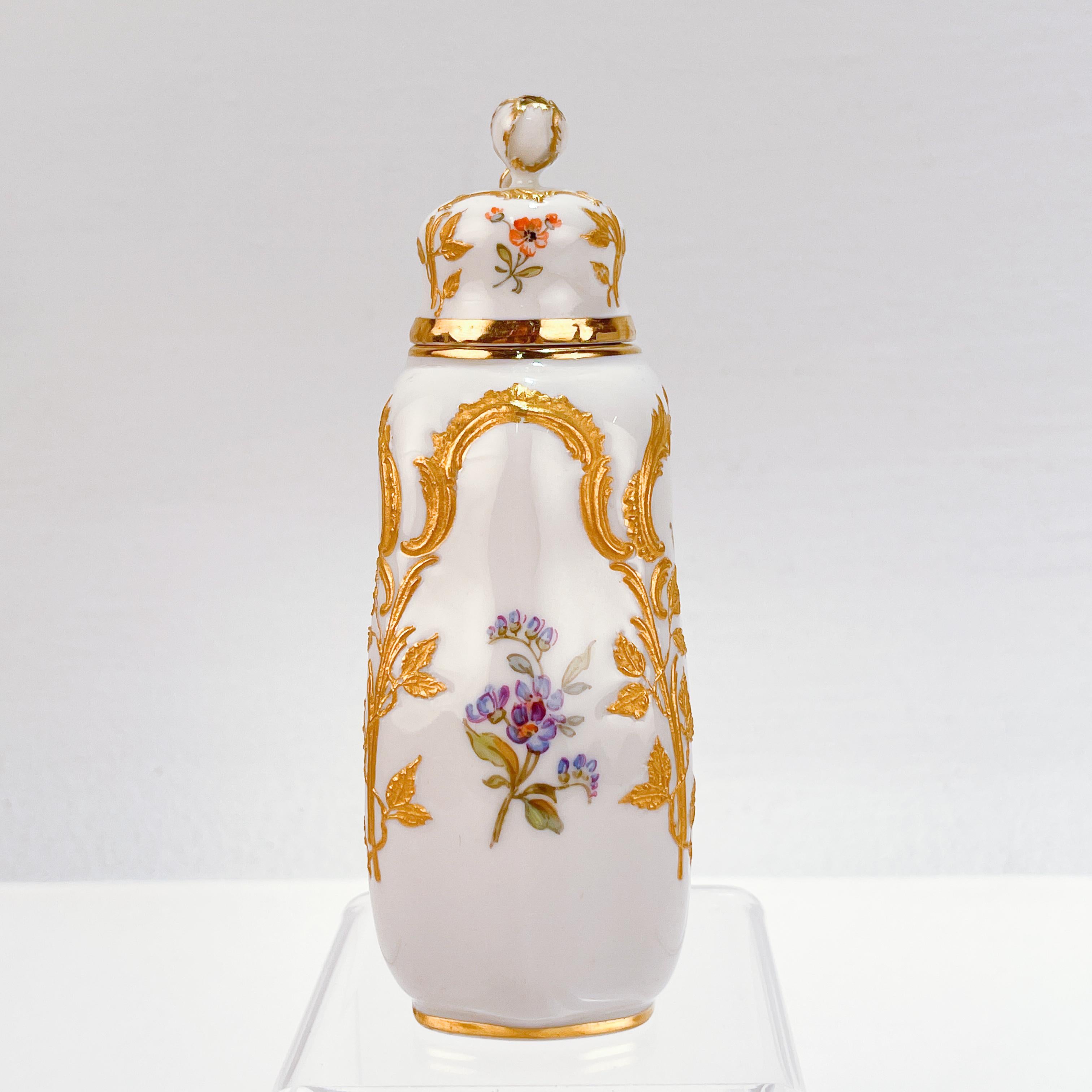 Antique KPM Royal Berlin Neuzierat Porcelain Tea Caddy or Dresser Bottle 2
