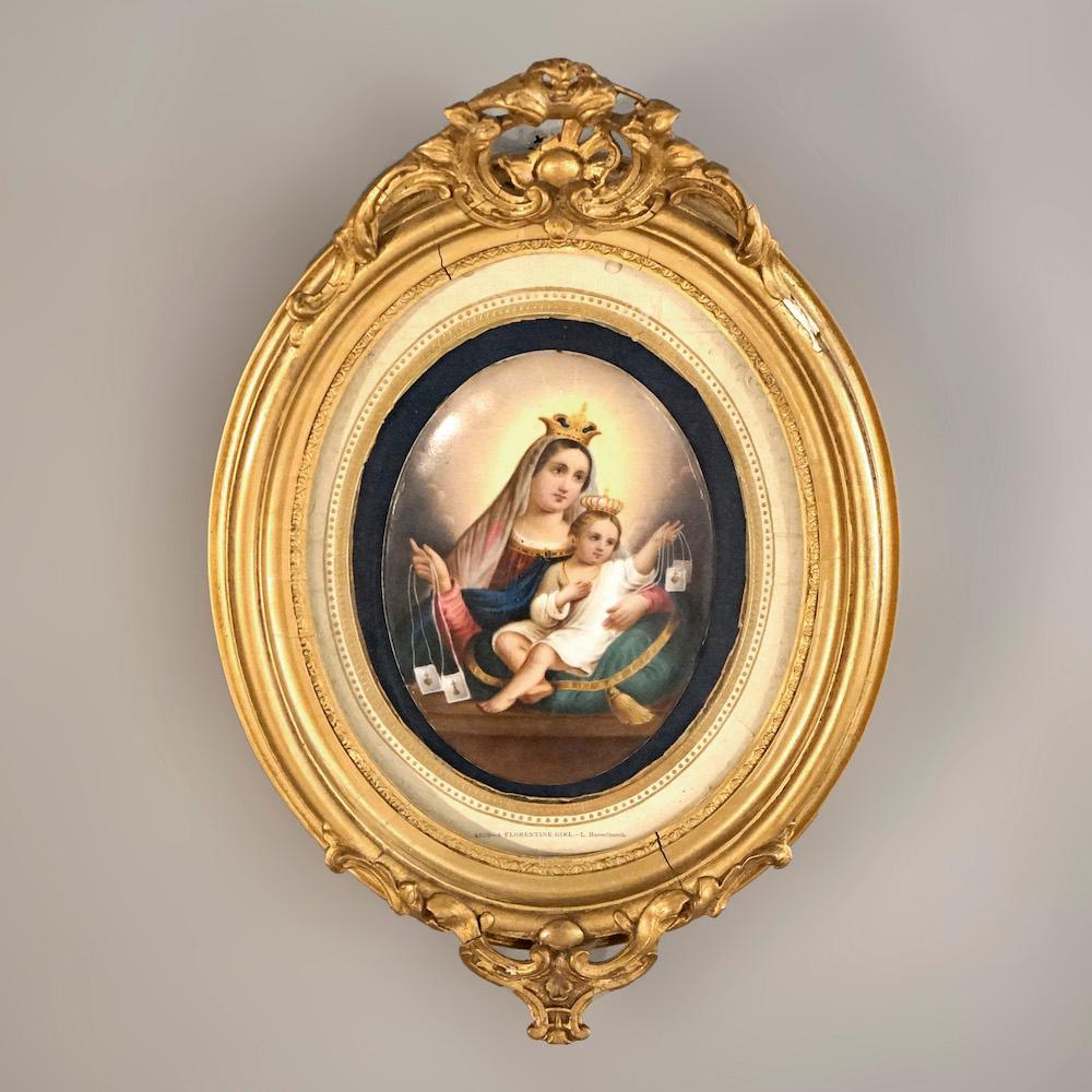Antique KPM School Hand Painted Porcelain Plaque of Madonna and Child ...