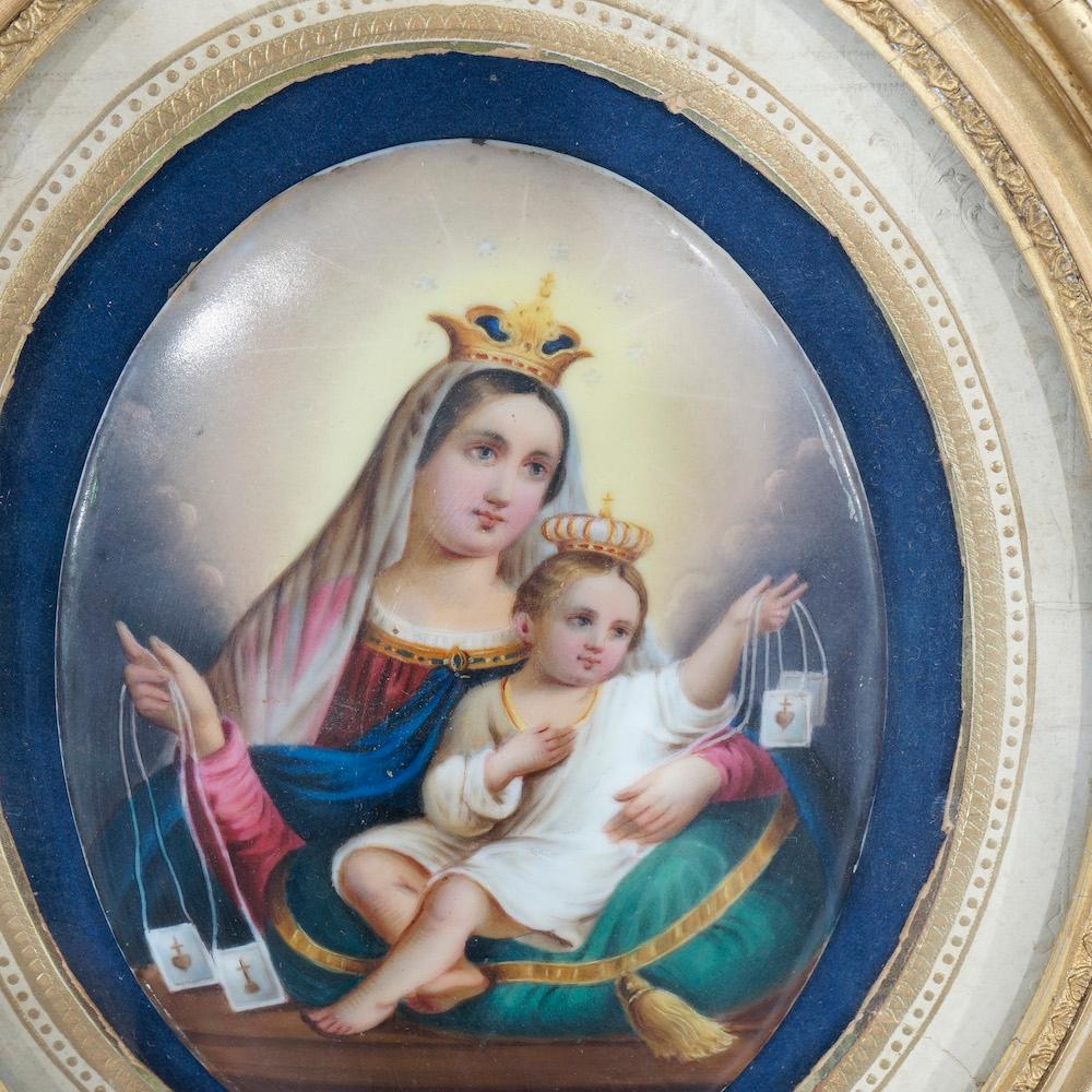 Antique KPM School Hand Painted Porcelain Plaque of Madonna and Child ...
