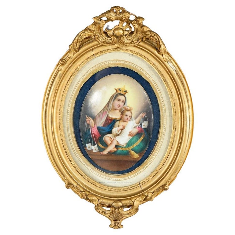 Antique KPM School Hand Painted Porcelain Plaque of Madonna and Child ...
