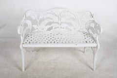 Antique Kramer Brothers Fern Pattern Cast Iron Garden Bench or Settee