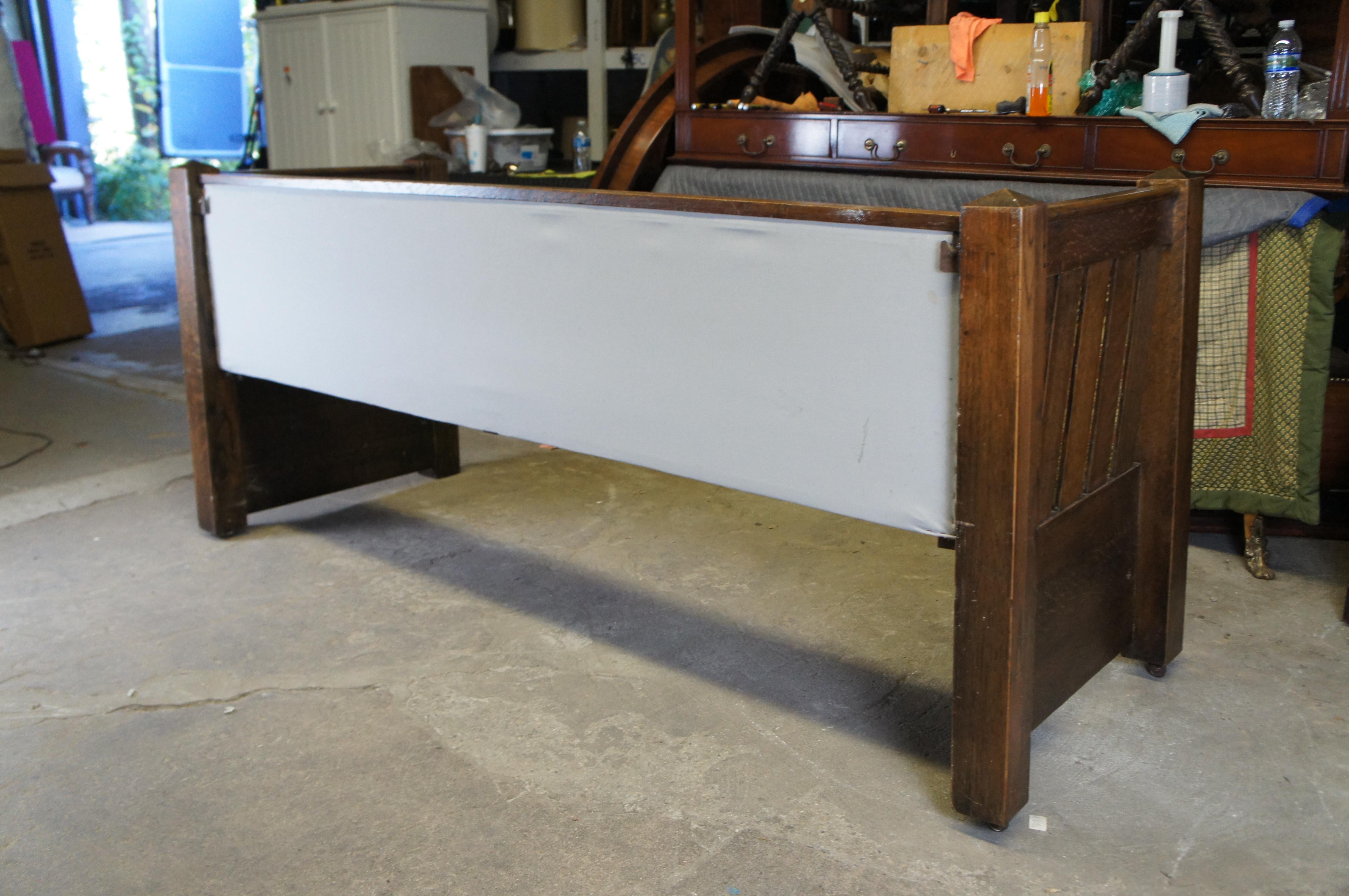 Antiguo Kroehler Mission Quartersawn Roble Sofá Sofá Cama Unifold Davenport en venta 6