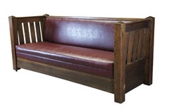 Antique Kroehler Mission Quartersawn Oak Sofa Couch Unifold Davenport Bed