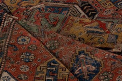Antique Kuba Caucasian Sumak Carpet, Late 19th Century Handwoven, Colorful