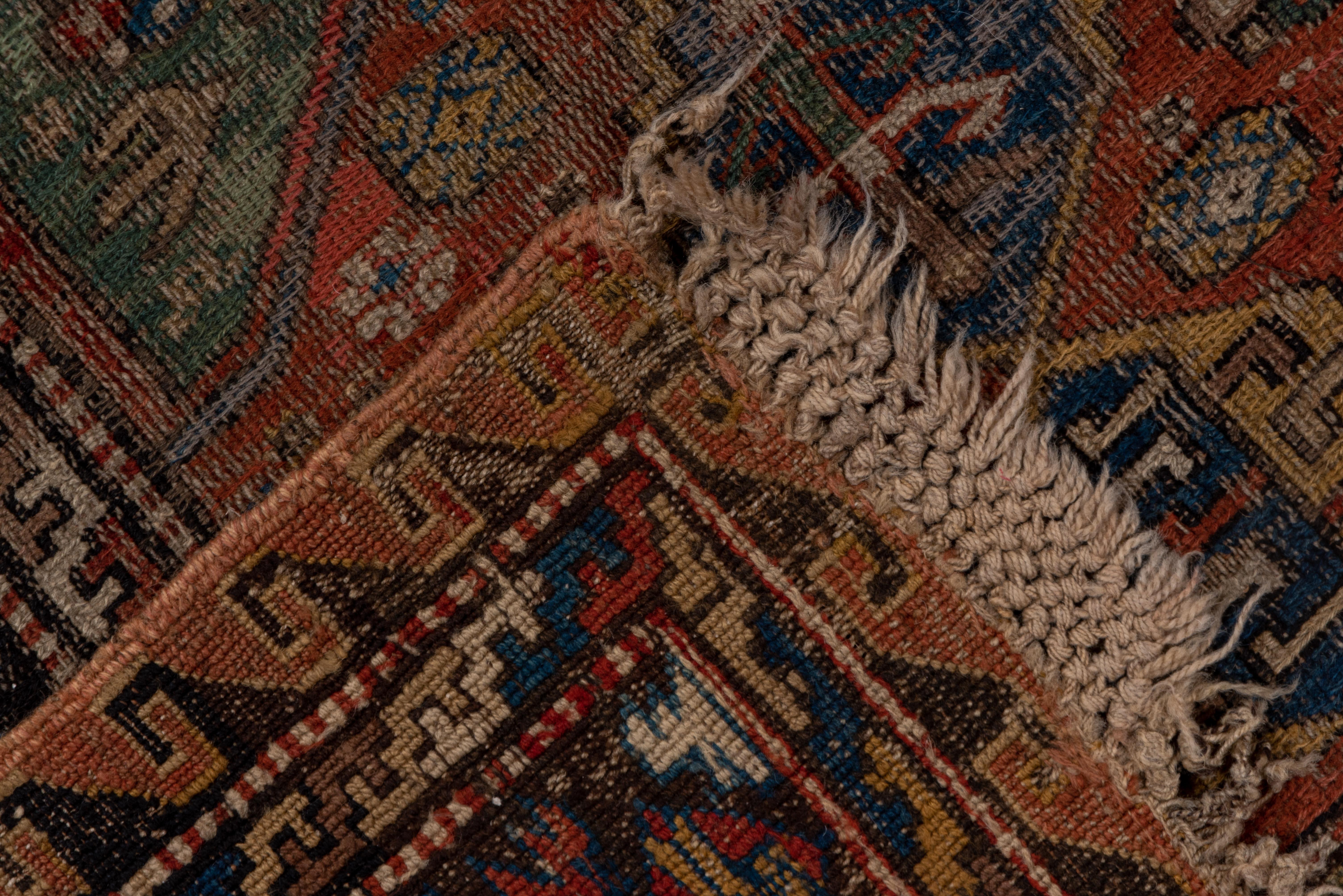 Antique Kuba Caucasian Sumak Carpet, Late 19th Century Handwoven, Colorful For Sale 2