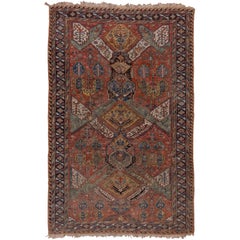 Antique Kuba Caucasian Sumak Carpet, Late 19th Century Handwoven, Colorful