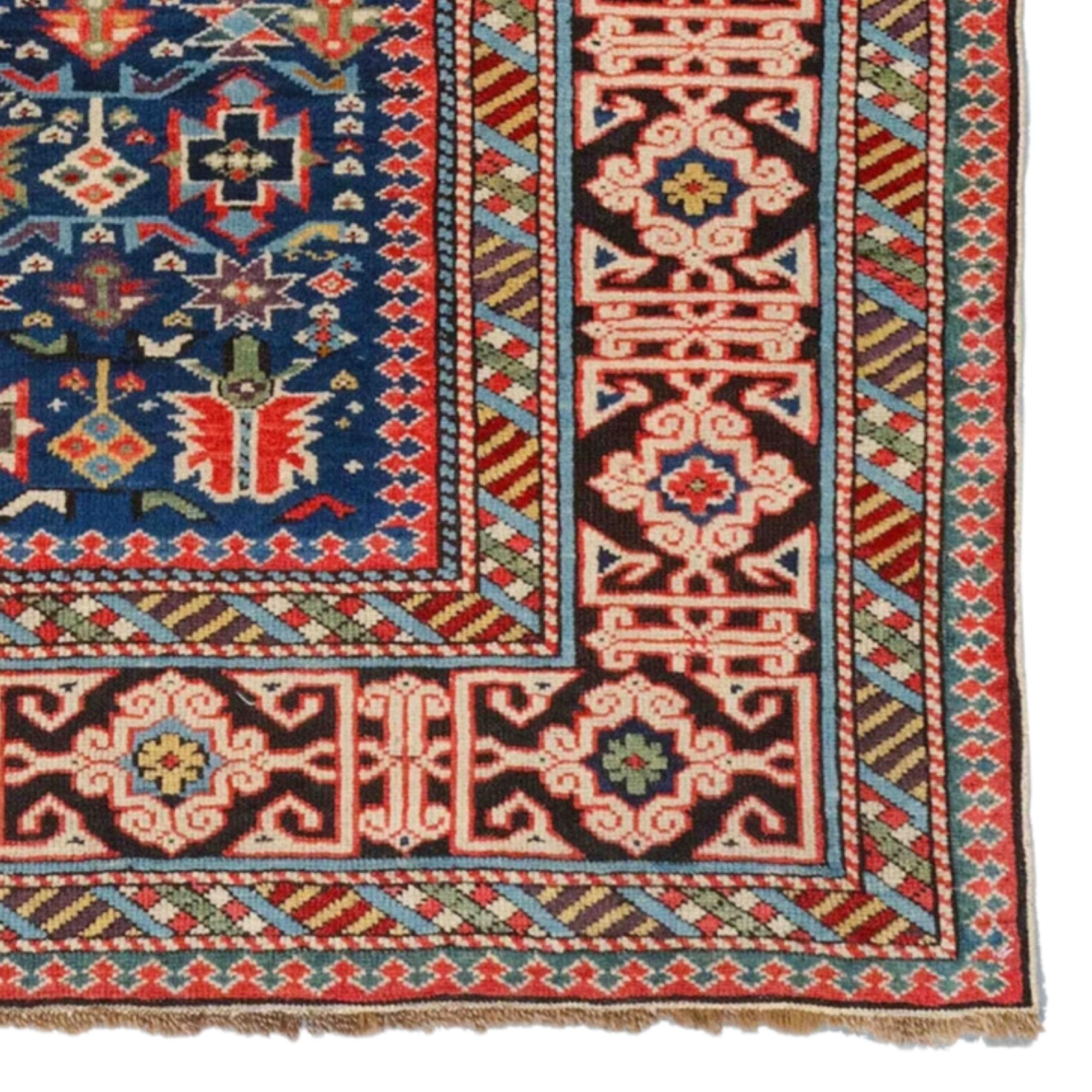 Wool Antique Kuba Chi-Chi Rug - Mid-19th Century Caucasus Chi-Chi Rug, Antique Rug For Sale