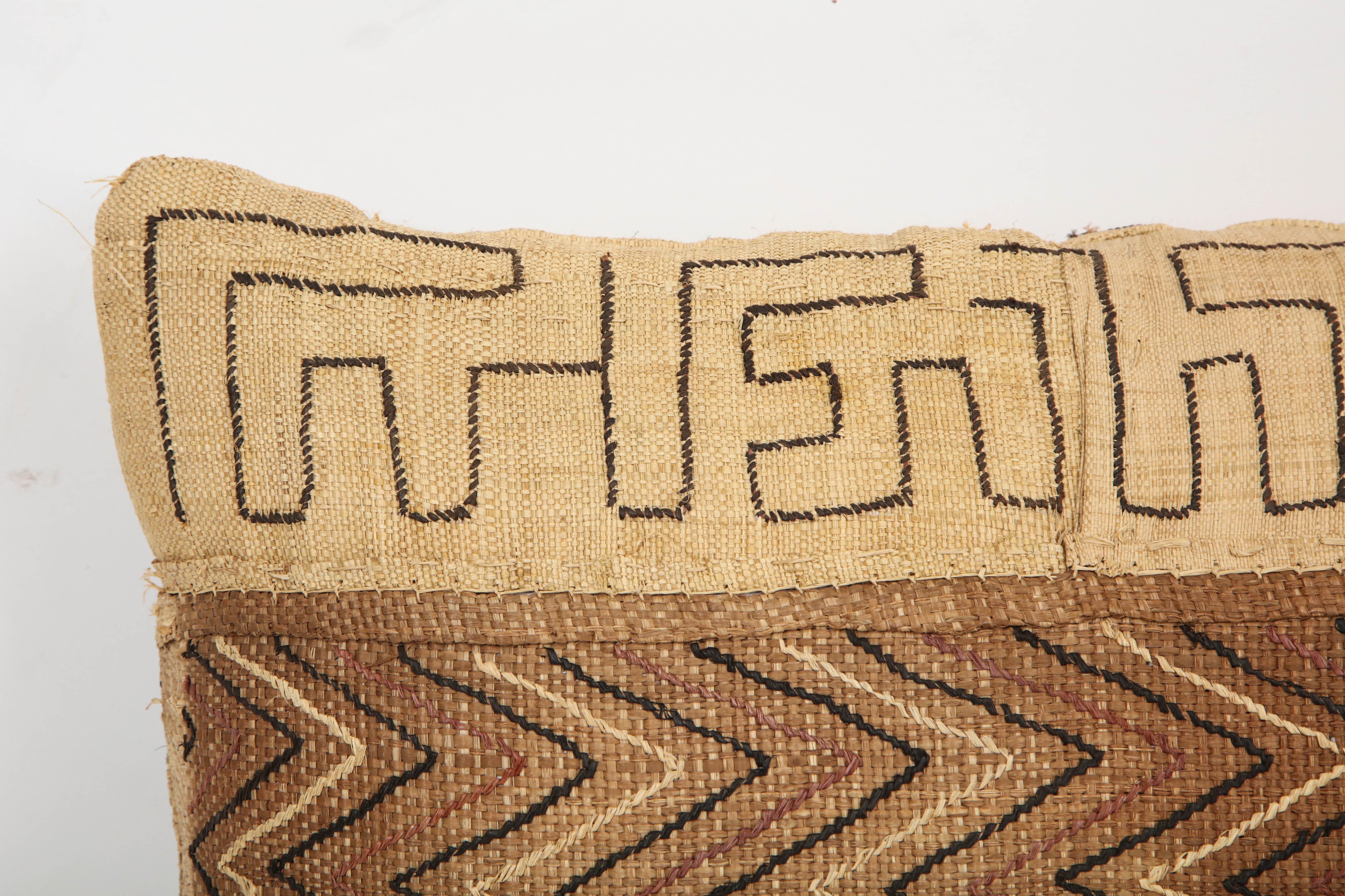 African Antique Kuba Cloth Pillow