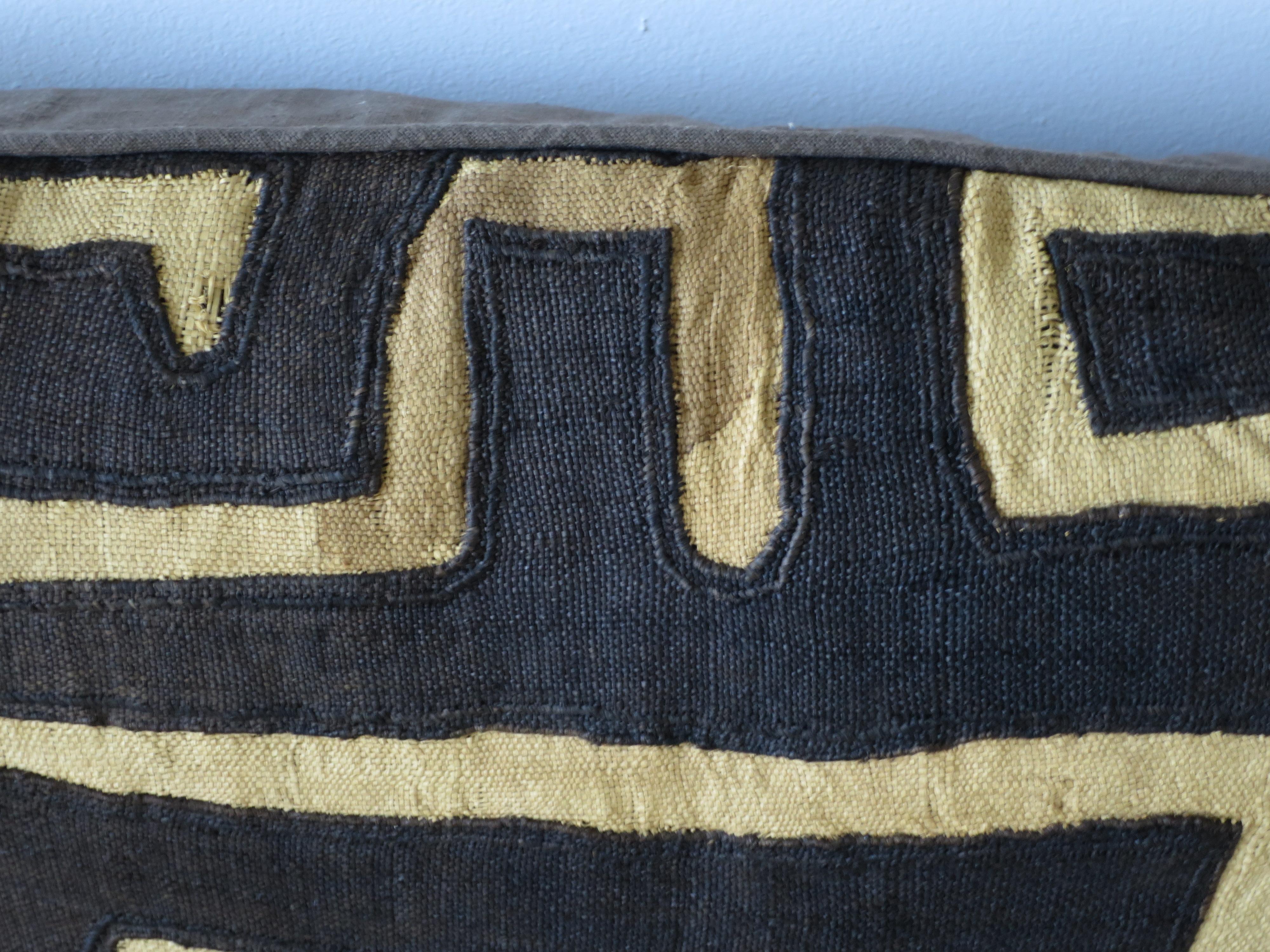 Antique Kuba Cloth Pillow In Good Condition In Washington, DC