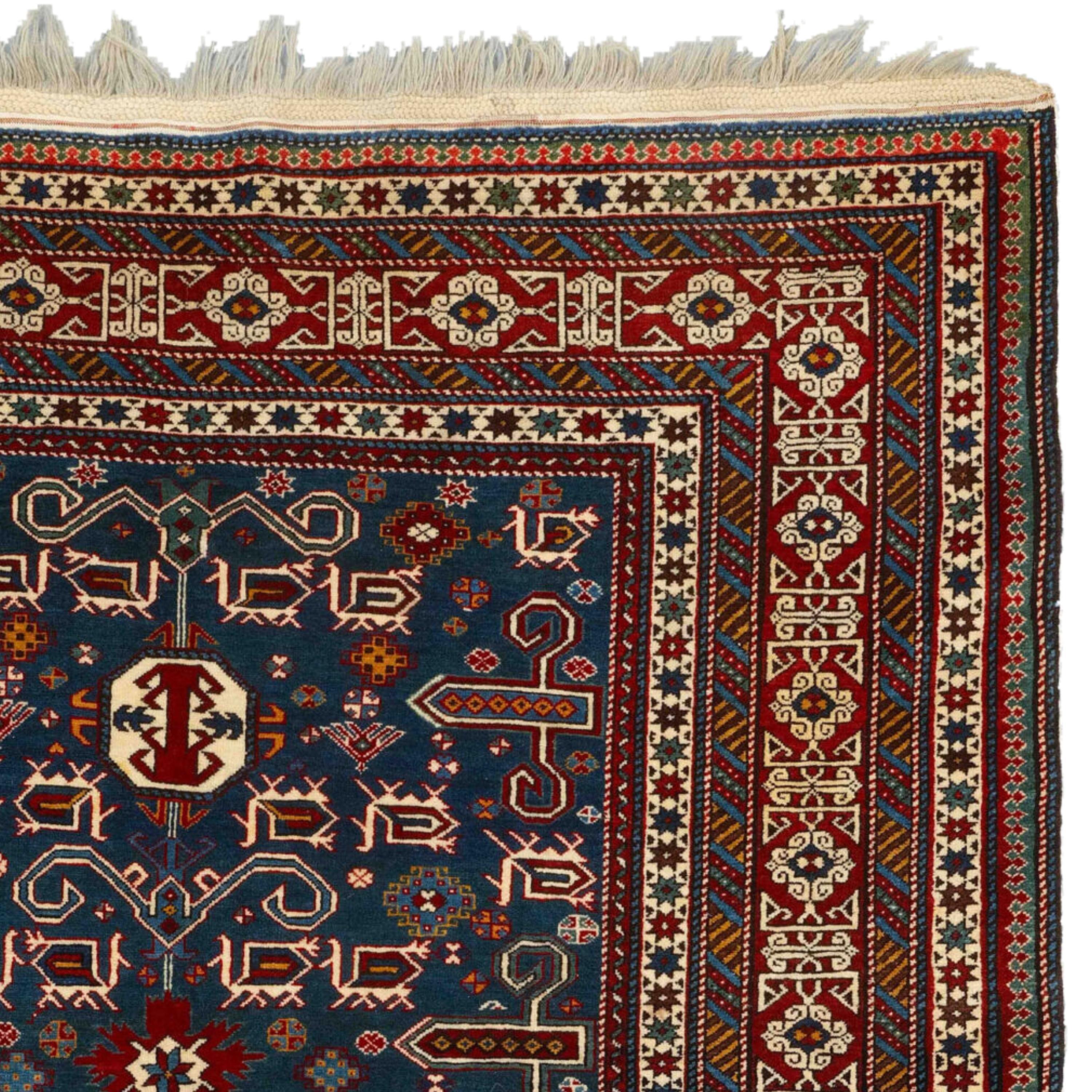 Antique Kuba Perepedil Rug - Late 19th Century East Caucasus Perepedil Rug In Good Condition For Sale In Sultanahmet, 34