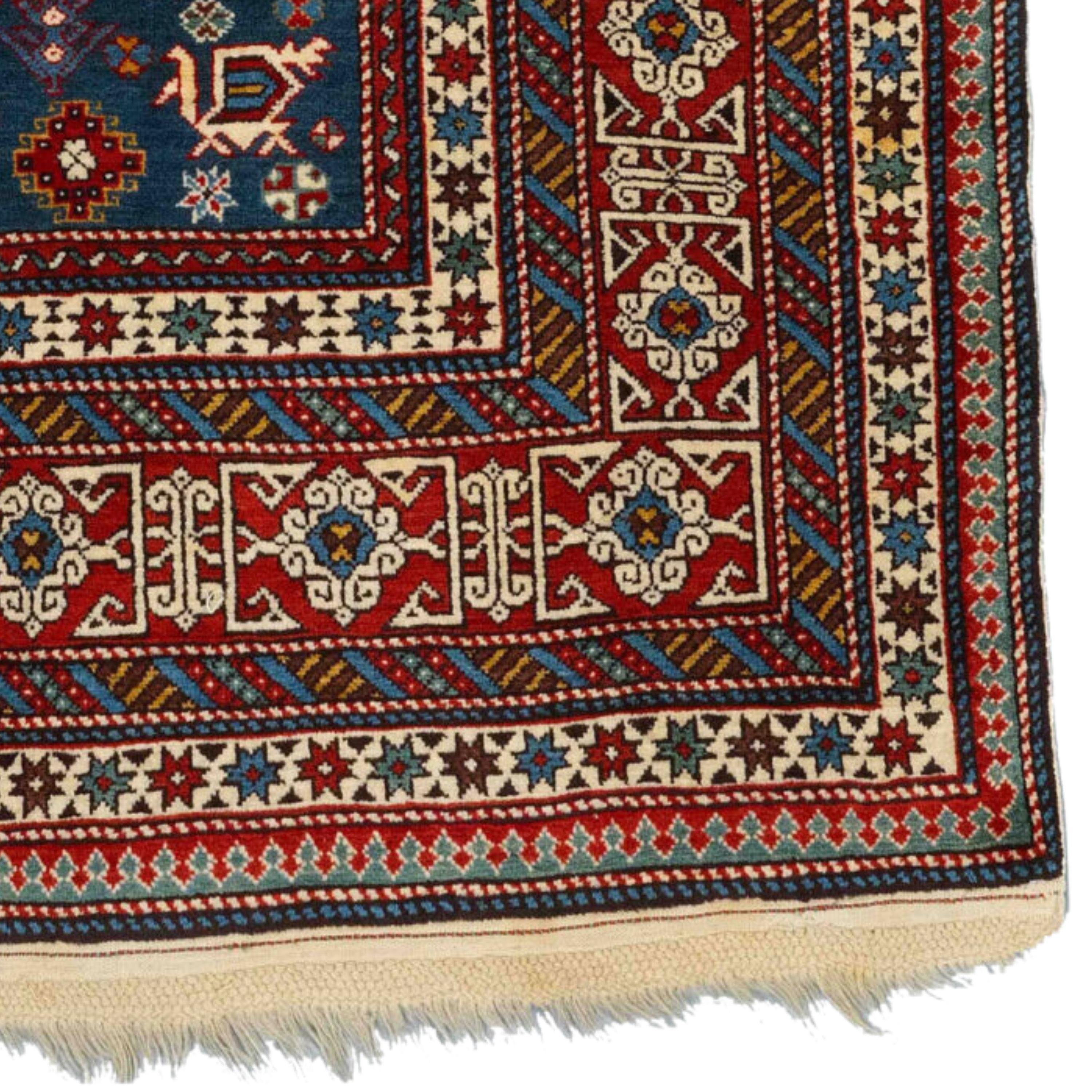 Wool Antique Kuba Perepedil Rug - Late 19th Century East Caucasus Perepedil Rug For Sale